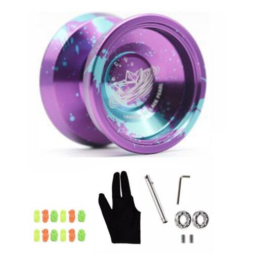 JOLESHARE X2 Professional Unresponsive Yoyo with Replaceable Responsive Bearings Strings and 2 Yo-Yo Gloves Gift B