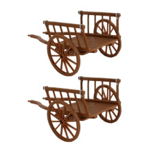 Vagnsmodell Miniatyrvagn Feer Figurer Miniatyrhjul Småbarn Skottkärra Tillbehör Trädgårdsvagn Miniatyrleksak