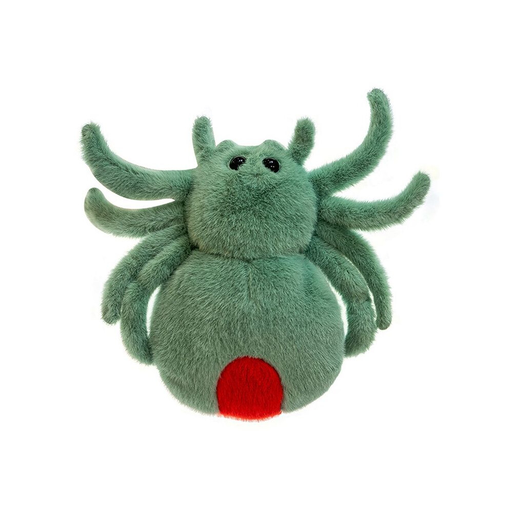 Tauoh Simulation Spider Jumping Spider Doll Crawling Pet Doll Plush Cute Reptile Plush Toy Super Cute Green