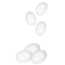 Wooden Fake Eggs White Wooden Eggs, Perfect for Easter Crafts, Decor and Egg Hunts, 2.3 Inches (6-Pack)