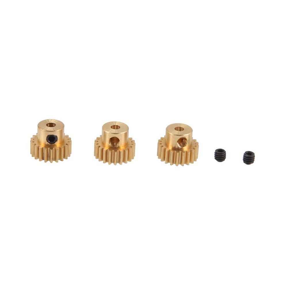 Tauoh 3Pcs 3.175Mm Shaft Brass Pinion Motor Gear 32Dp 48Dp 64Dp M0.6 For 1/10 1/8 Rc Car 3650 3660,21T