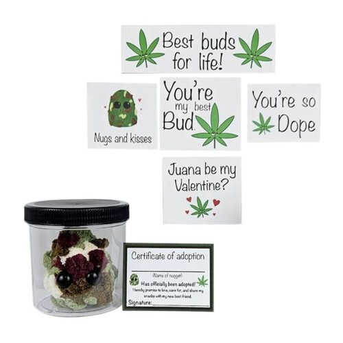 Adopt A Weed Plushie,Jar Funny Plush Desktop Accessories A