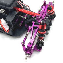 Piezas de Pilares de Carrocería de Metal Delantero y Trasero de Aluminio para MJX 1/14 14209 14210 Piezas de Actualización de Coche RC Púrpura