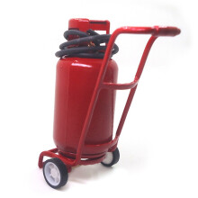 1/12 Scale Dolls House Miniature Fire Extinguisher+Trolley for Dollhouse Kitchen Pub Bar Living Room Classroom Decor Toy