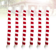 12Pcs Red and White Christmas Scarf Christmas Stripes Red Wine Bottle Knit Scarf Doll Xmas Party Decoration Cover