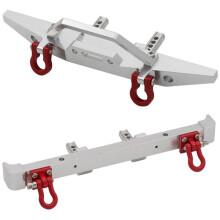 Pour 1/12 MN128 Shepherd TéLéCommande VéHicule PièCes Accessoires Mise à Niveau Avant Pare-Chocs ArrièRe Pare-Chocs Garde Argent