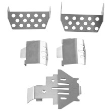 Roestvrijstalen Chassispantser Asbeschermer Skid Plate met ESC-Resetschakelaar voor 1/10 RC Crawler TRX4 Upgrade-Onderdelen