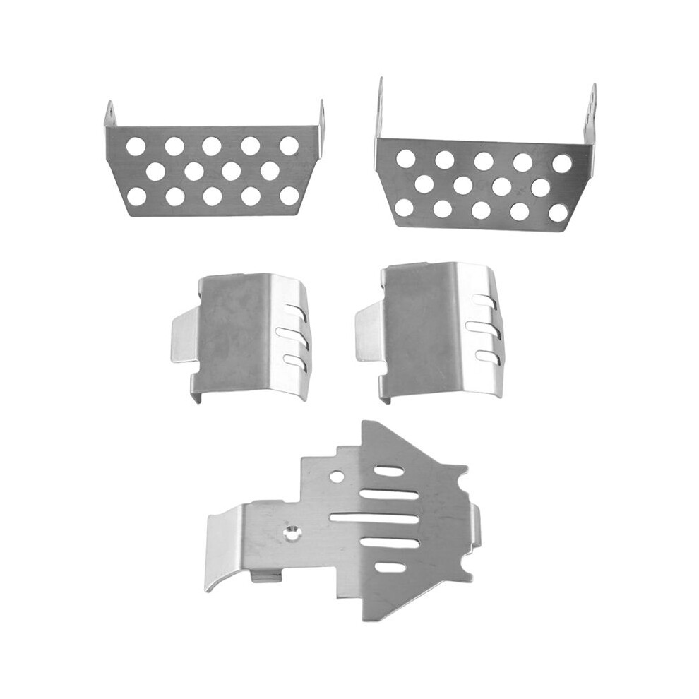Stainless Steel Chassis Armor Axle Protector Skid Plate With Esc Reset For 1/10 Rc Crawler Trx4 Upgrade Parts 4713344575313