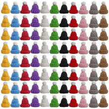 110PCS Knitting Hats Christmas Knitting Doll Hats Wool Hat for Christmas Ornaments DIY Art and