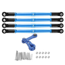 Metalen Verbindingsstang voor en Achter met 25T Servoarm Stuurstang voor RC Auto ARRMA 1/8 KRATON OUTCAST 6S Blauw
