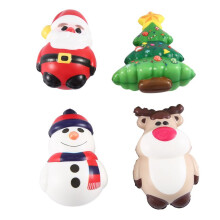 4Pcs PU Anti Stress Reliever Toy Doll Santa Claus Reindeer Christmas Gift Slow Rebound Antistress Squeeze Toy