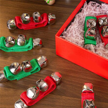 8PCS Wrist Band Jingle Bells, Christmas Wrist Bells Percussion Musical Rhythm Toys for Christmas 8.5Inch