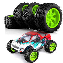 4 Pezzi 118 mm 1/10 RC Truck Buggy Pneumatici Ruota Inserti nel Schiuma 12 mm Esagonale per Arrma Redcat HSP , Bianca