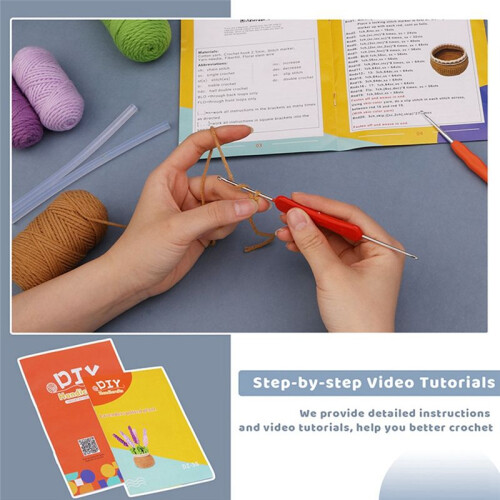 Crochet Kit DIY Lavender Crochet Kit with Needles Plush Doll Easy 1