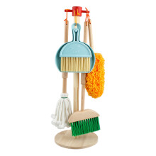 6 Pcs Children Pretend Wooden Broom Mop Cleaning Tool Toys Brain-Training Toy for Kids Educational Learning Toys