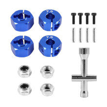 Metall 12Mm Sechskant Radnaben Adapter M4 Flansch Kontermutter Kreuz SchlüSsel für 1/10 Slash 4X4 VXL 2WD Rustler RC Auto