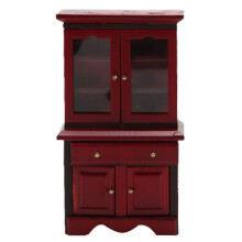 1/12 Dollhouse Meubles Miniatures Multifonction Bois Cabinet BibliothèQue ModèLe Jouet, Rouge