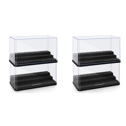 4X  Figure Display Box, Stackable Dustproof Building Block Display Box for Action Figure Toys