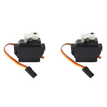 2X Servo à Engrenages en Métal à 3 Fils pour 144001 144002 144010 124016 124017 124018 124019 Pièces de Mise à Niveau de Voiture RC