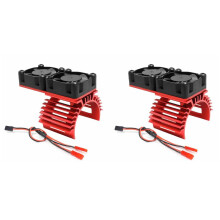 2X Motor-Doppelkühllüfter, Kühlkörper 380 540 550 3650 3660 Kühler 36 mm RC-Auto-Schiffsteil