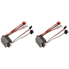 2X RC Hobby 60A ESC Brushed Motor Speed Controller with 2A BEC High Voltage 6-12V Brush ESC for RC Ship & RC Car ESC,B