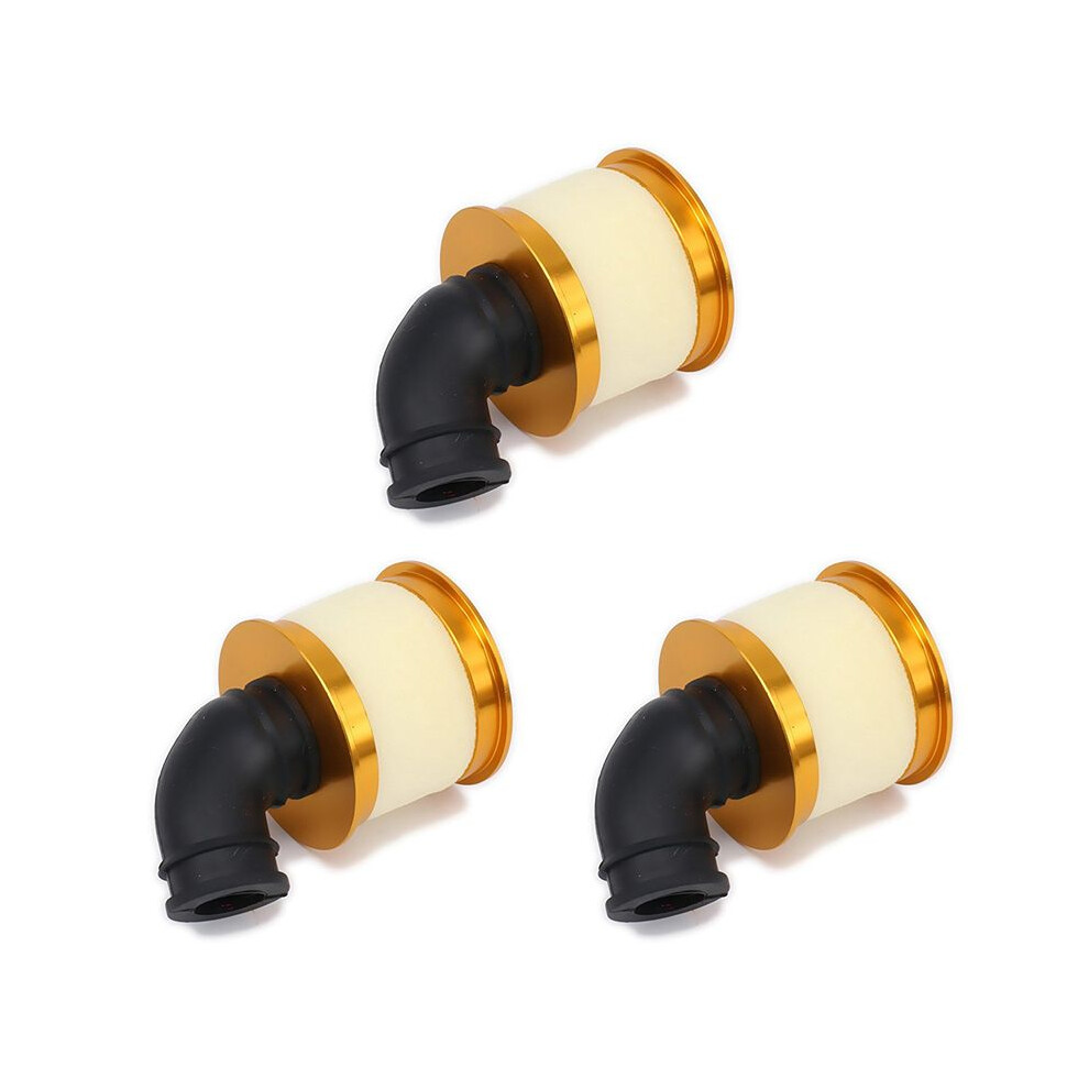 3X Air Filter Sponge Open Alloy Aluminum 04104 For 1/10 Rc Hobby Model Nitro Car, Gold 6034060611665