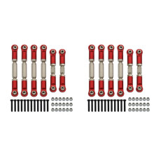 12x Metalowe Pręty Łączące Zestaw Łączników do 1/10 Arrma Granite SENTON VORTEKS Typhon Rock RC Car Upgrade Parts, Czerwony