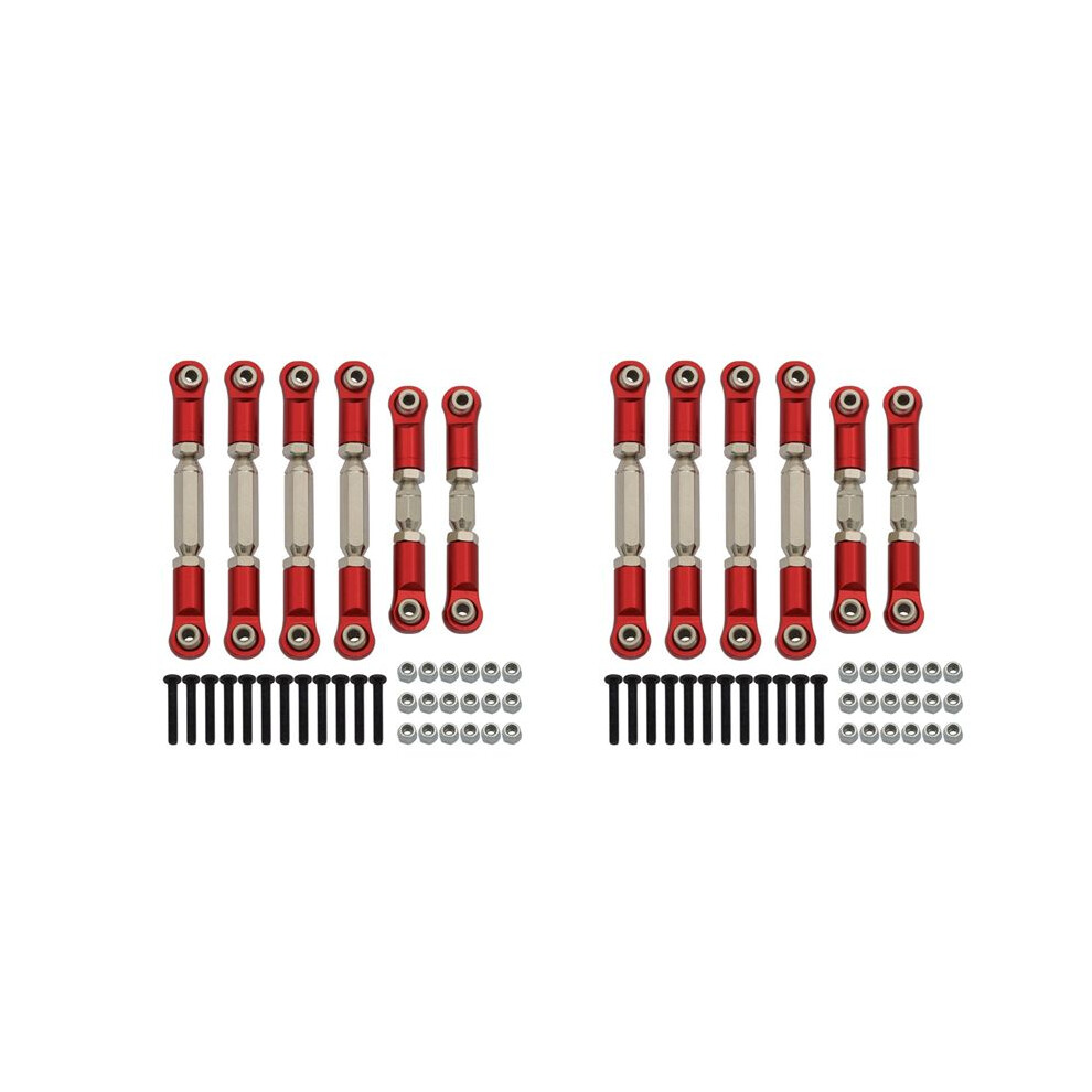 12X Metal Tie Rods Linkage Set For 1/10 Arrma Granite Senton Vorteks Typhon Rock Rc Car Upgrade Parts,Red 4711609158219