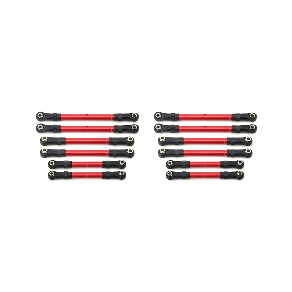 12X Steering Linkage Pull Rod Tie Rod Steering Linkage Pull Rod Tie Rod For Hoss/Slash/Rustler 4Wd Red 4712358647726