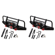 2X Front Stoß Stange Aus Metall mit Windenfernbedienung für 1/10 RC Crawler TRX4 Axial SCX10 & SCX10 II 90046
