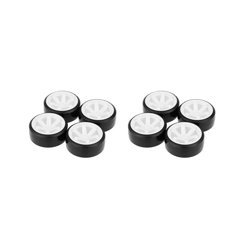 8Pcs Drift Car Tire Wheel Rim Hard Wheel Tyre For 1/10 Hsp Hpi Drifting Rc Car White 6032462189584