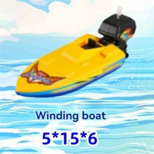 2X Kids Speed Boat Ship Wind Toy Bath Toys Shower Toys Float in Water Kids Classic Clockwork Toys for Children Gift D