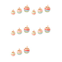 15pcs Wooden Colorful Top Kids Toy 3 Sizes for Children Above 3 Years Old