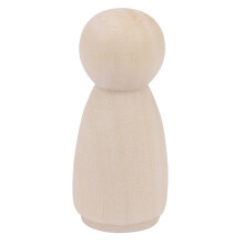 100 Teile / Los Mädchen Peg Puppen 1,35 Zoll Festes Hart Holz Natürliche Unfinished Turnings Bereit Für Farbe Oder Fleck Holz Menschen