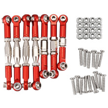 For 144001 1/14 RC Car Spare Parts Metal Linkage Servo Pull Rod Steering Tie Rod Set,Red