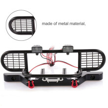 2X for TRX4 Metal Front Trophy Bumper with Light for 1/10 RC Crawler Car TRX4 -4