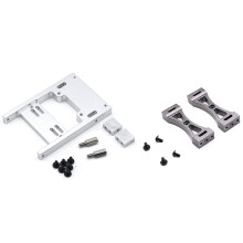 2 Set RC Car Parts: 1 Set Fixed Mount Bracket Silver & 1 Set Metal Bracket Titanium Color