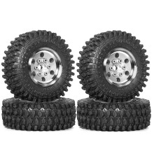4 Stück 55 mm 1,0 Zoll Metall-Beadlock-Radreifen für 1/18 1/24 RC Crawler Car TRX4M SCX24 Upgrade-Teile Zubehör Silber