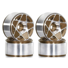4pcs 1.0inch Metal Beadlock Wheel Hub Wheel Rim for 1/18 1/24 RC Crawler Car TRX4M Upgrade Parts Accessories Brown