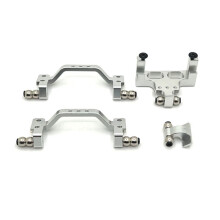 RC Car Upgrade Front & Rear Rod Servo Fixed Kit for WPL 1/16 C64 RC Car Upgrade Parts Silver