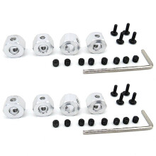 8PCS 5mm to 12mm Metal Combiner Wheel Hub Hex Adapter for WPL D12 C14 C24 C34 MN D90 D91 MN99S RC Car Upgrade Parts,SR