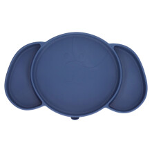 Cute Toddler Plates with Suction, Divided Design Non-Slip Silicone Plates Microwave Dishwasher Safe Food Grade Unbreakable Baby Led Weaning Supplies