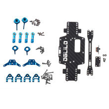 Metal Full Set Upgrade Parts with RC Car Spare Parts Upgraded Carbon Fiber Chassis Car Bottom Low Body Shell