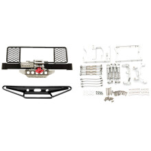 2 Set RC Car Parts: 1 Set Chassis Pull Rods Mount Bracket & 1 Set Front Rear Bumper Protection Board