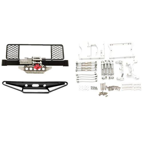 2 Set RC Car Parts: 1 Set Chassis Pull Rods Mount Bracket  & 1 Set Front Rear Bumper Protection Board