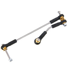 2 Set RC Car Part: 1 Set RC Car Steering Pull Rod Upgrade Part & 1 Set Metal Suspension Toe Link Tie Rod Set