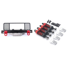 4Pcs Damper with Front Bumper with Center Net Protection Armor,for WPL C14 C24 C34 MN90 MN99S RC Car