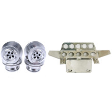 Metal Front Armor Protection Guard with 4Pcs Rc Car Metal Wheel Hub Wheels Rim,for 1/12 Mn D90 D91 D96 D99S Model Car