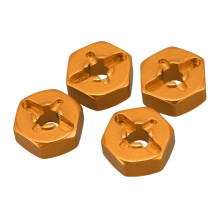 8Pcs Aluminum Alloy 12mm Combiner Wheel Hub Hex Adapter Upgrades for 144001 1/14 RC Car Parts,Yellow & Grey
