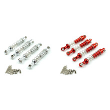 2 Set for MN D90 MN-90 MN99S WPL C14 C24 C34 RC Car Metal Damper Parts Accessories, Silver & Red